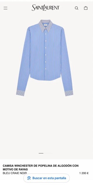 Camisa Saint Laurent Rayas Azules y Blancas