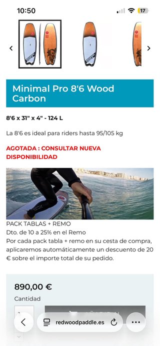 Tabla Paddle Surf Redwood con Remo 8’6