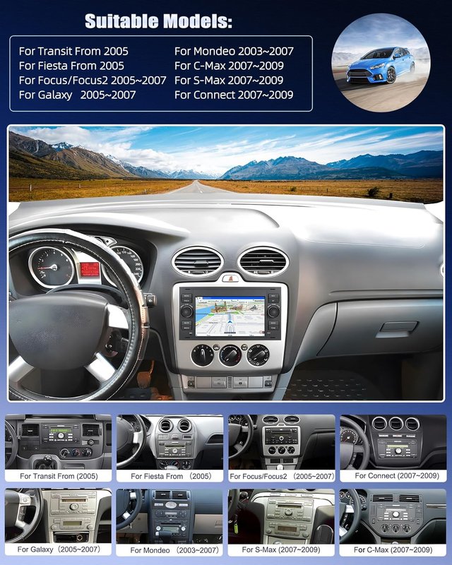 Radio Coche Android 4+64GB Ford Fiesta
