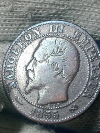 Moneta Francia Napoleone III 1855