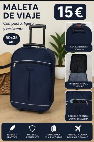 Maleta de viaje azul 50x35 cm