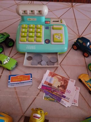 Lote Juguetes: Caja Registradora y Coches