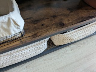 Mueble TV 140cm 2 estantes madera y metal