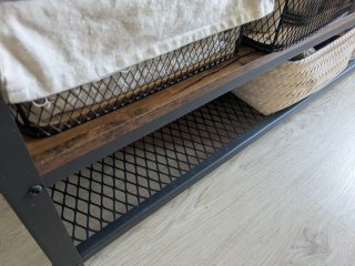 Mueble TV 140cm 2 estantes madera y metal