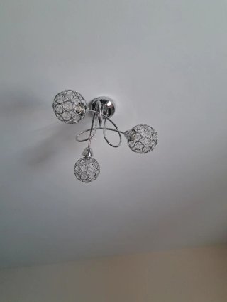 Lámpara de salón plata y cristal
