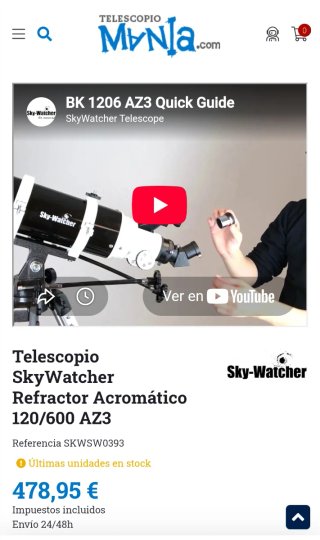 Telescopio Startravel 120 & evostar 72ed
