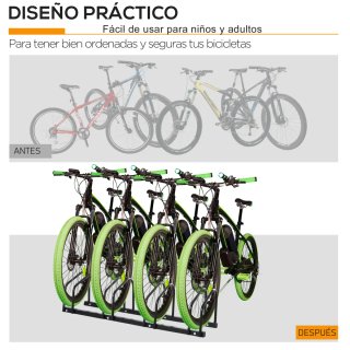 Soporte Aparcamiento 4 Bicicletas Acero