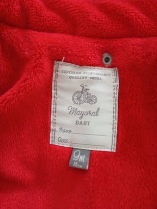 Chaqueta bebé 6-9 meses roja
