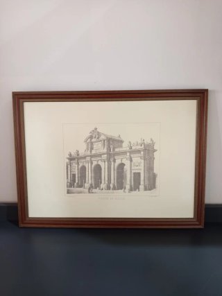 Cuadro lámina  grabado Puerta de Alcalá Madrid