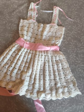 Vestido Ganchillo Hecho a Mano 0-1 Años