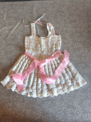 Vestido Ganchillo Hecho a Mano 0-1 Años