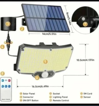 2 Focos Solares 234 LED Mando