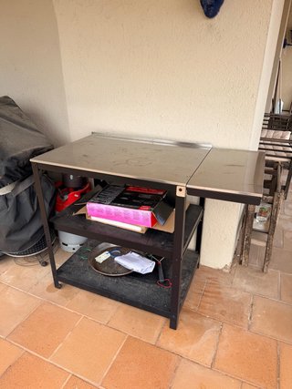 Mesa auxiliar barbacoa metalica