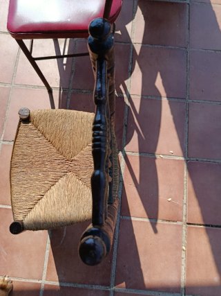 Silla de enea madera oscura