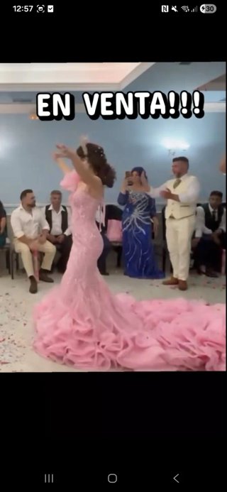 Vestido de Novia Gitana Rosa y Plata de segundas