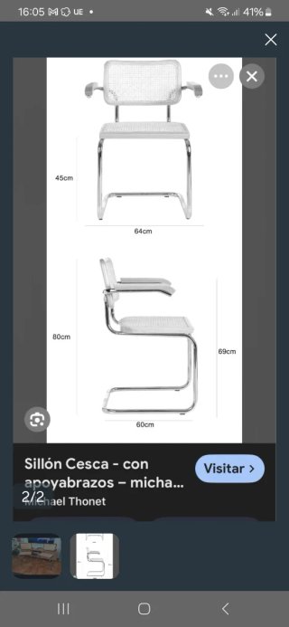 Juego 4 Sillas estilo Cesca