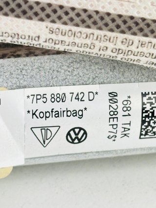 7P5880742D Airbag cortina izquierdo Porsche Cayenne 2010-2018