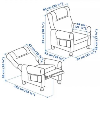 Sillón relax IKEA Muren gris tela