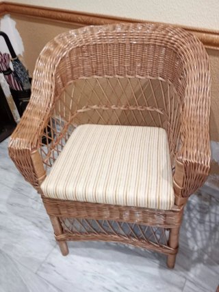 Conjunto de 3 sillones de mimbre