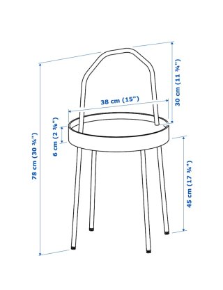 Mesa auxiliar IKEA Burvik blanca 38cm