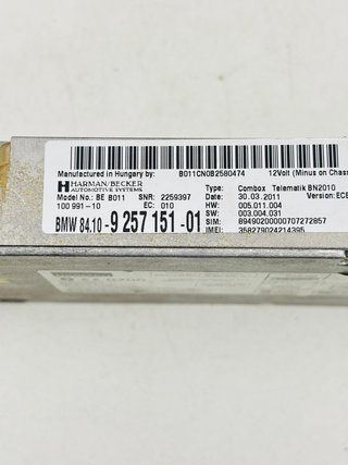 9257151 Unidad de control combox BMW 520d 2010-2017