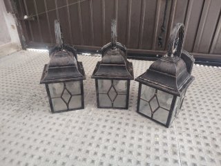 Lote farolillos y lámpara jaula