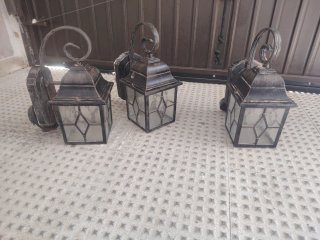 Lote farolillos y lámpara jaula
