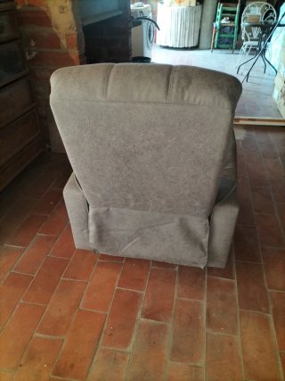 Sillón butaca gris tela