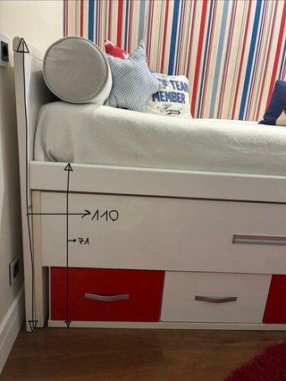 Cama nido blanca con cajones