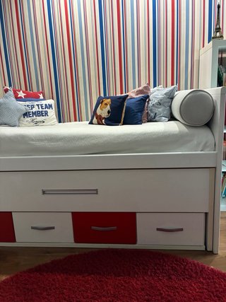 Cama nido blanca con cajones