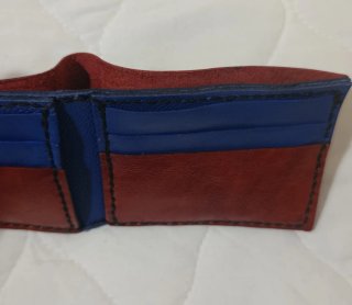 Cartera de Piel Hecha a Mano Spider-Man Roja