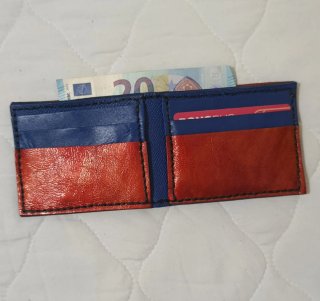 Cartera de Piel Hecha a Mano Spider-Man Roja