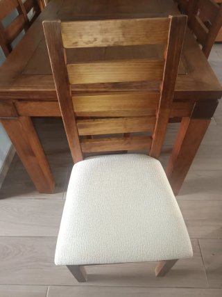 Mesas de comedor de madera maciza y 6 sillas