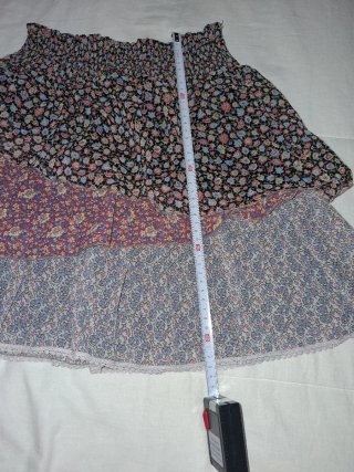 Falda Boho Mini Flores Volantes Talla M