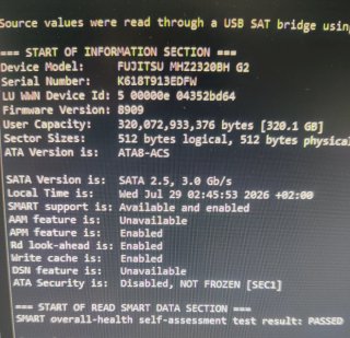 Disco Duro Fujitsu 320GB Sata