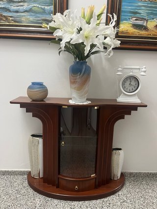 Mueble de entrada madera y cristal
