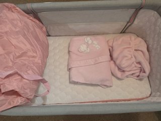 Minicuna rosa y gris