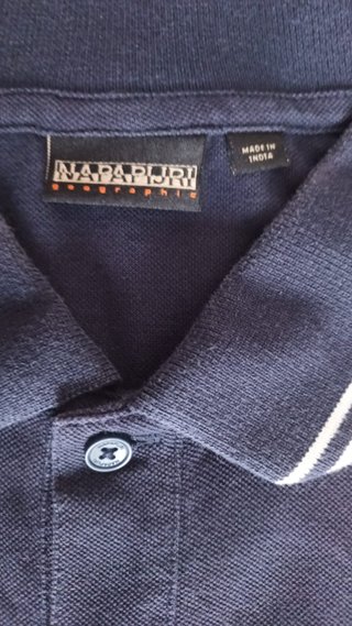 Polo Napapijri Negro Talla XL Logo Bordado