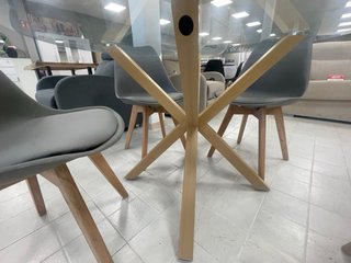 Mesa Comedor Cristal y Madera
