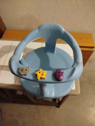 Asiento de baño para bebé azul