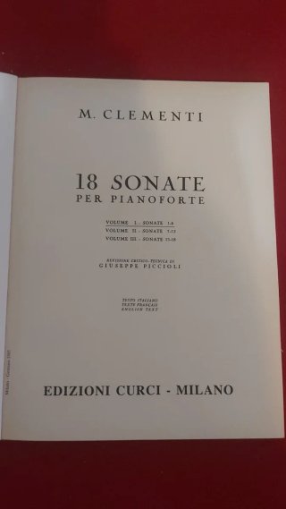 Muzio Clementi 18 Sonate per Pianoforte