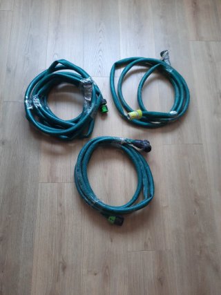 Set 3 Mangueras Riego Verdes. Miden 7, 4 y 4 m.