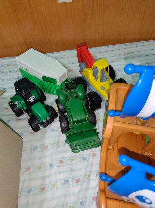 Caja grande con  Juguetes Bloques y Vehículos, Ba