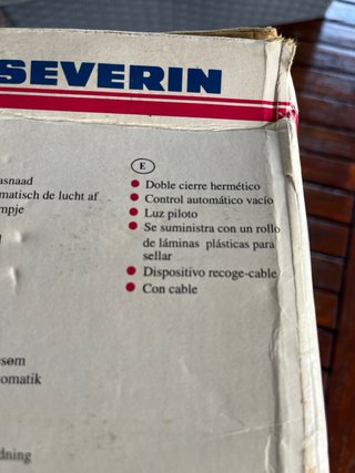 Envasadora al vacio,  Selladora Severin.