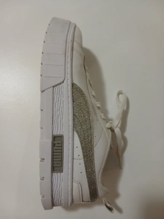 Zapatillas Puma Niña Talla 35 Blancas y Plateadas