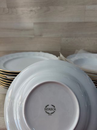 Vajilla Porcelana Bidasoa Oro Blanco