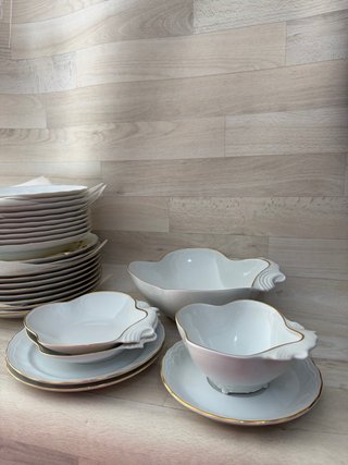 Vajilla Porcelana Bidasoa Oro Blanco