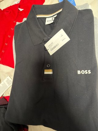 Camiseta Polo Boss Niño/Talla S Negra