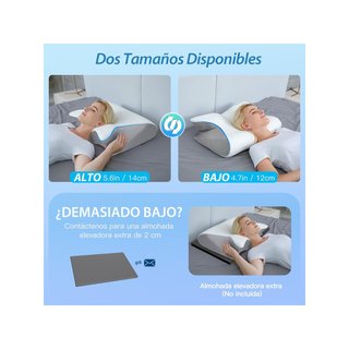 HOMCA Almohada cervical 2 en 1 60x40cm
