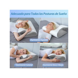 HOMCA Almohada cervical 2 en 1 60x40cm